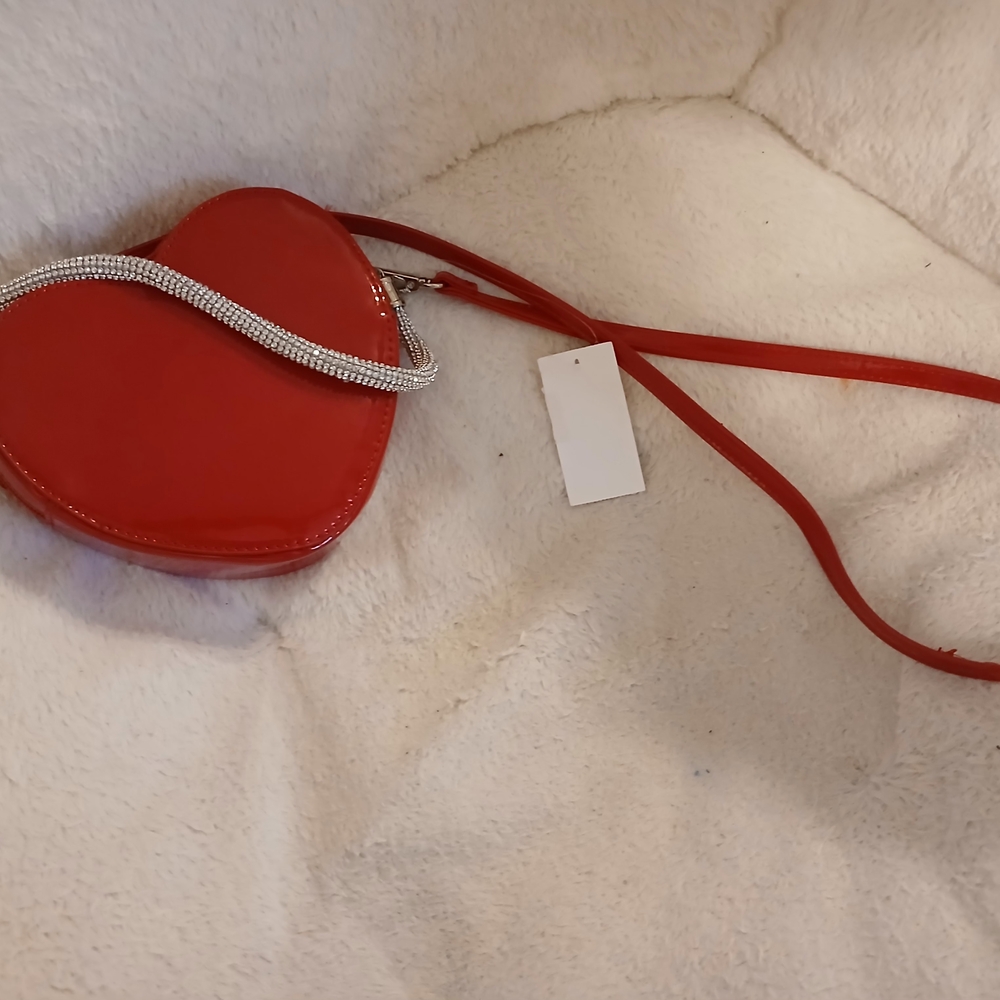 Red Heart-Shaped Women's Bag